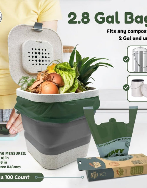 Load image into Gallery viewer, HEAVY Dootie Bags® VERY LARGE Dog and Cat Waste Poop Bags. 100 Count Strong Multi-Use, Leakproof with EZ Tie Handles and Gussets. Made with Corn Starch. Fits  and Swivel Bin Pooper Scoopers.
