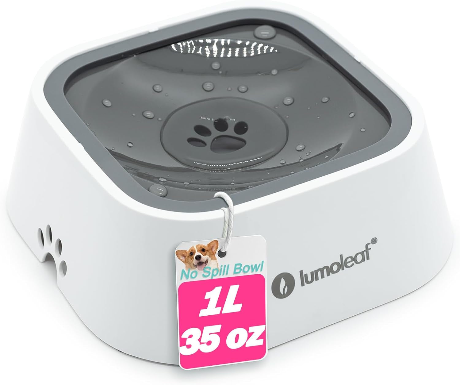 Dog Water Bowl, Dog Bowl No-Spill Pet Water Bowl 35Oz, Slow Water Feeder Dog Bowl, Vehicle Carried Dog Water Bowl for Dogs/Cats/Pets