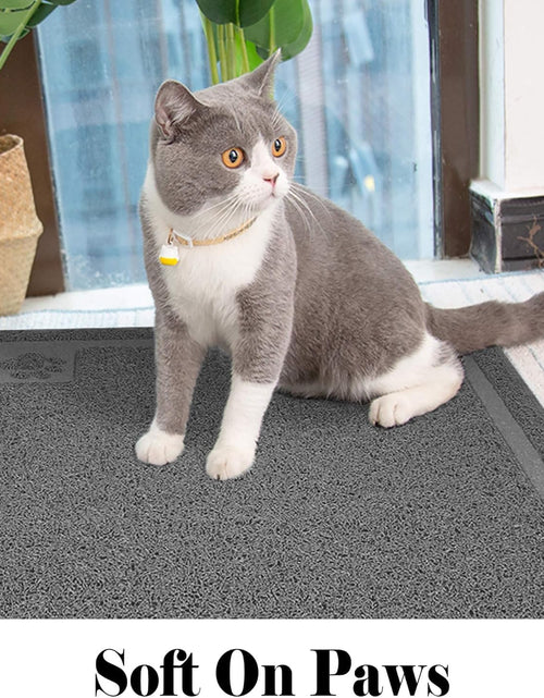 Load image into Gallery viewer, Large Cat Litter Mat Trapper 35.5"×23.5" Traps Litter from Box and Paws Scatter Control for Litter Box Soft on Sensitive Kitty Paws Easy to Clean Durable
