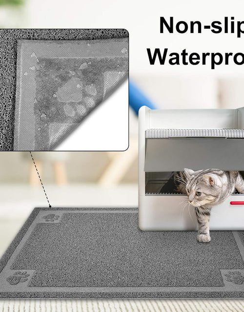 Load image into Gallery viewer, Large Cat Litter Mat Trapper 35.5"×23.5" Traps Litter from Box and Paws Scatter Control for Litter Box Soft on Sensitive Kitty Paws Easy to Clean Durable
